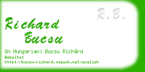 richard bucsu business card
